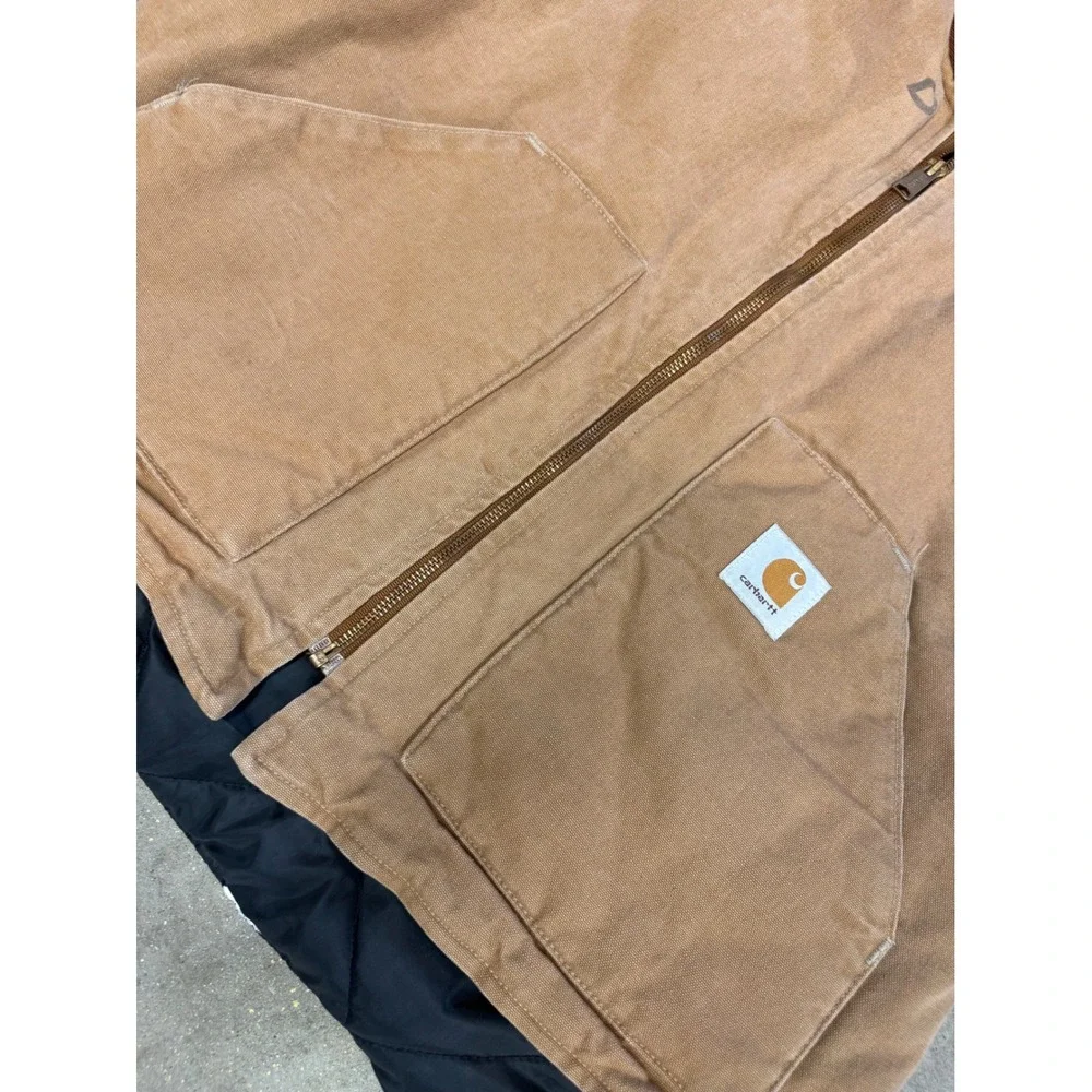 Carhartt V01 Arctic Quilt Lined Duck Vest Brown Mens XL Vintage UQ186 USA Made